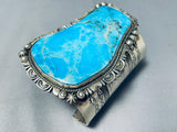 300 Gram Extremely Rare Vintage Native American Navajo Turquoise Sterling Silver Bracelet-Nativo Arts