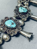 300 Gram Vintage Native American Navajo Turquoise Rope Sterling Silver Squash Blossom Necklace-Nativo Arts