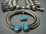 300 Grams!! Vintage Native American Jewelry Navajo Turquoise Sterling Silver Squash Blossom Necklace Old-Nativo Arts