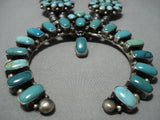 300 Grm Huge Vintage Native American Jewelry Navajo Turquoise Sterling Silver Squash Blossom Necklace-Nativo Arts