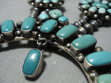 300 Grm Huge Vintage Native American Jewelry Navajo Turquoise Sterling Silver Squash Blossom Necklace-Nativo Arts