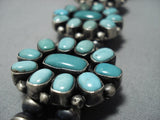 300 Grm Huge Vintage Native American Jewelry Navajo Turquoise Sterling Silver Squash Blossom Necklace-Nativo Arts