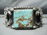 Heavy Scorpion #8 Turquoise Sterling Silver San Felipe Bracelet-Nativo Arts