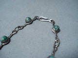Astonishing Vintage Native American Navajo Damale Turquoise Sterling Silver Necklace Old-Nativo Arts
