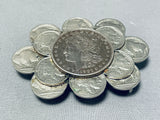 Unbelievable 98 Gram Native American Navajo Sterling Silver Vintage Coins Buckle-Nativo Arts