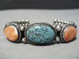 Important Dave Reeves Vintage Native American Navajo Turquoise Sterling Silver Coil Bracelet-Nativo Arts