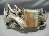 Lizard Navajo Native American Jewelry Royston Turquoise Sterling Silver Bracelet-Nativo Arts
