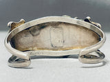 Museum Vintage Native American Navajo Morenci Turquoise Sterling Silver Leaf Bracelet-Nativo Arts