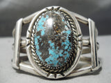 Omg!! Vintage Native American Navajo Huge Smokey Bisbee Turquoise Sterling Silver Bracelet-Nativo Arts