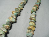 302 Grams Vintage Native American Navajo Green Turquoise Sterling Silver Necklace-Nativo Arts
