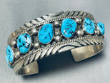 Tommy Moore Vintage Native American Navajo Morenci Turquoise Sterling Silver Bracelet-Nativo Arts
