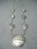 Jeffrey Brown Navajo Sterling Silver Storyteller Necklace Native American-Nativo Arts