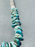Native American Rare Chunky Turquoise Mostly Heishi Sterling Silver Necklace-Nativo Arts