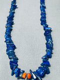 Native American Complex Vintage Santom Domingo Lapis Inlay Sterling Silver Necklace-Nativo Arts