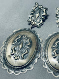 One Of The Most Intricate Native American Navajo Sterling Silver Concho Earrings-Nativo Arts
