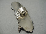One Of The Biggest Craziest Native American Turquoise Sterling Silver Ring-Nativo Arts