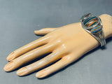Very Rare Vintage Native American Navajo Rainbow Calsilica Sterling Silver Bracelet-Nativo Arts