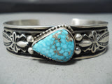 Authentic Albert Jake Native American Navajo Turquoise Sterling Silver Bracelet-Nativo Arts