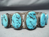 Superior Vintage Native American Navajo Sleeping Beauty Turquoise Sterling Silver Bracelet Old-Nativo Arts