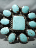 Stunning Vintage Native American Navajo Old Kingman Turquoise Sterling Silver Bracelet-Nativo Arts