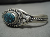 Magnificent Vintage Native American Navajo Blue Spiderweb Turquoise Sterling Silver Bracelet-Nativo Arts
