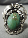 Fabulous Vintage Native American Navajo Domed Rouston Turquoise Sterling Silver Ring-Nativo Arts