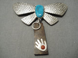 The Most Unique Natasha Peshlakai Turquoise Native American Navajo Sterling Silver Pin-Nativo Arts