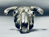 Incredible San Felipe Sterling Silver Skull Ring-Nativo Arts