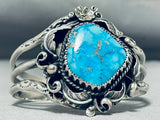 Gorgeous Vintage Native American Navajo Candelaria Turquoise Sterling Silver Bracelet-Nativo Arts