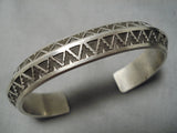 Important Vintage Native American Navajo Calvin Martinez Sterling Silver Native Bracelet-Nativo Arts