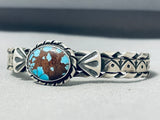 Kirby Nez Top Turquoise Mine Native American Navajo Sterling Silver Bracelet-Nativo Arts