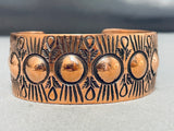 Native American Important Willie Hand Repoussed Copper Detailed Bracelet-Nativo Arts