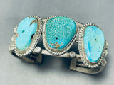 Native American Very Important Early 1900's Turquoise Earring Stone Sterling Silver Bracelet-Nativo Arts