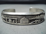 Incredible Vintage Native American Navajo Sterling Silver Storyteller Bracelet-Nativo Arts