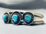 Marvelous Vintage Native American Navajo Sleeping Beauty Turquoise Sterling Silver Bracelet-Nativo Arts