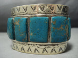 307 Grams!! Vintage Native American Jewelry Navajo Real Gold Sterling Silver Turquoise Bracelet Old-Nativo Arts