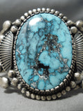 Important Vintage Native American Navajo Verdy Jake Blue Jay Turquoise Sterling Silver Bracelet-Nativo Arts