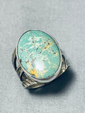 Unforgettable Vintage Native American Navajo Carico Lake Turquoise Sterling Silver Ring-Nativo Arts