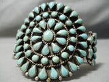 One Of Best Vintage Native American Navajo Teardrop Royston Turquoise Sterling Silver Bracelet-Nativo Arts