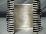 Astounding Navajo Wide Sterling Silver Bracelet Native American Old-Nativo Arts