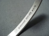 Exquisite Signed Vintage Native American Navajo Sterling Silver Bracelet-Nativo Arts