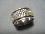 Expressive Vintage Native American Navajo 14k Gold And Sterling Silver Ring Old-Nativo Arts