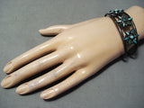 Early Vintage Native American Navajo Cerrillos Turquoise Sterling Silver Bracelet-Nativo Arts