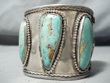 One Of Biggest Best Vintage Native American Navajo Royston Turquoise Sterling Silver Bracelet-Nativo Arts