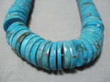 Very Rare Vintage Native American Navajo 'Graduating Turquoise' Sterling Silver Necklace-Nativo Arts