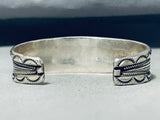 Spectacular Vintage Native American Navajo Signed Morenci Turquoise Sterling Silver Bracelet-Nativo Arts