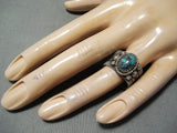 Important Vintage Native American Navajo Red Mountain Turquoise Sterling Silver Ring-Nativo Arts