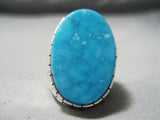 Heavy Mens Native American Navajo Spiderweb Turquoise Sterling Silver Ring-Nativo Arts