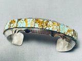 Native American Thick Very Rare #8 Turquoise Inlay Form Sterling Silver Bracelet-Nativo Arts