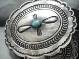 Authentic Vintage Native American Navajo Turquoise Sterling Silver Concho Belt Old-Nativo Arts